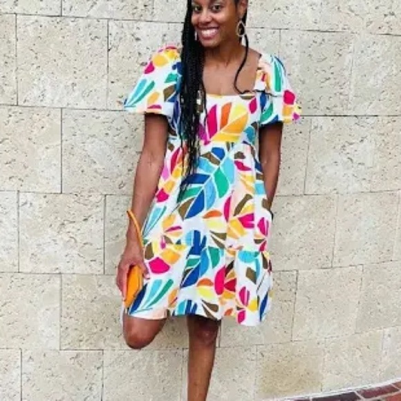 Tabitha Brown x Target Botanical Print Puff Sleeve Dress Size 3X - Picture 1 of 8